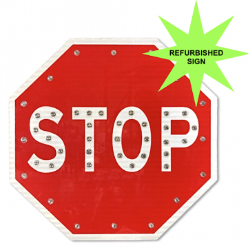 REFURBISHED: 36" Flashing Stop Sign